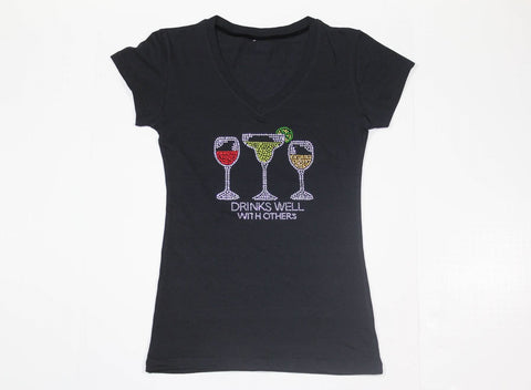 Drinks Well With Others Rhinestone