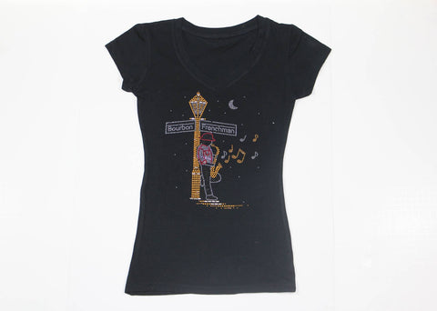 Street Musician with Lamppost Rhinestone